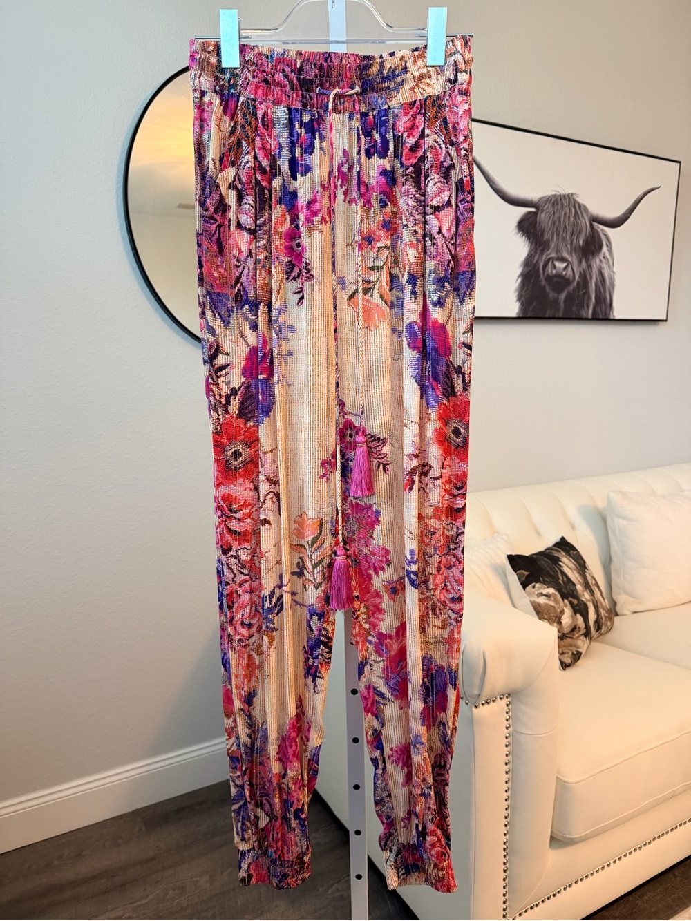 HEMANT & NANDITA Multicolor Floral Elastic-Waist Joggers
